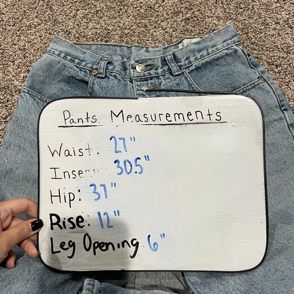 Vintage 90s Women's Lawman Group International Button Fly Blue Denim Mom Jeans - Picture 8 of 8